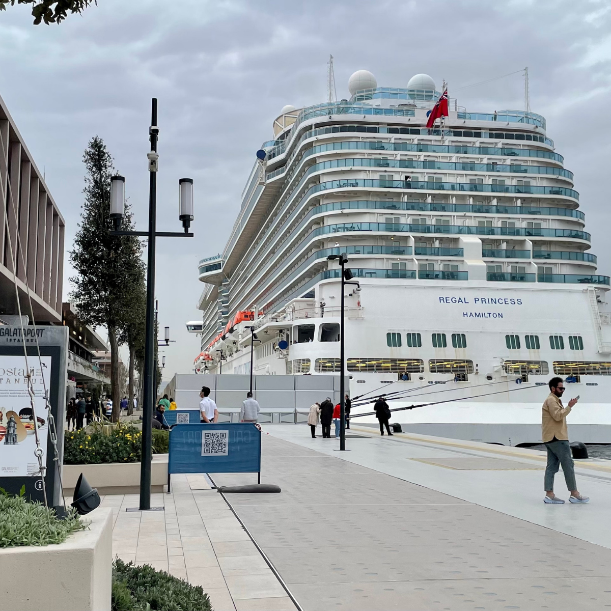 Galataport Mall. Galataport and Cruise Ship in Istanbul Editorial